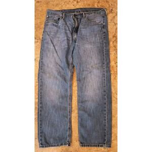 Levis 505 Jeans Mens 38x30(See Pics) Blue Straight Fit Denim Distressed